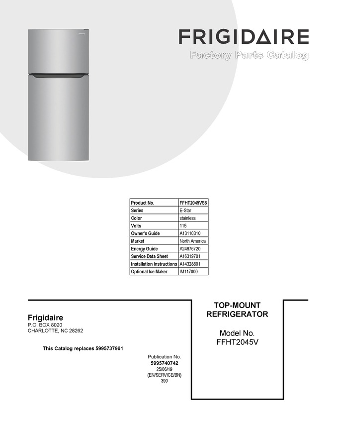Diagram for FFHT2045VS6