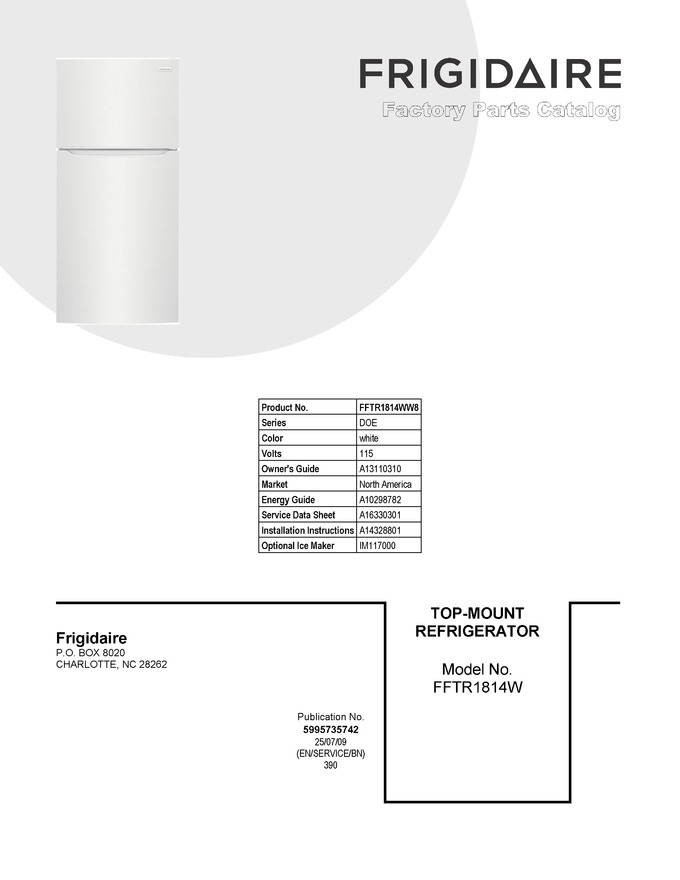 Diagram for FFTR1814WW8