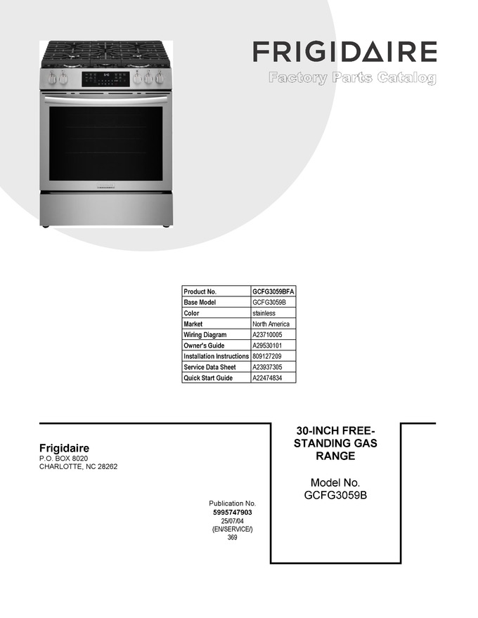 Diagram for GCFG3059BFA