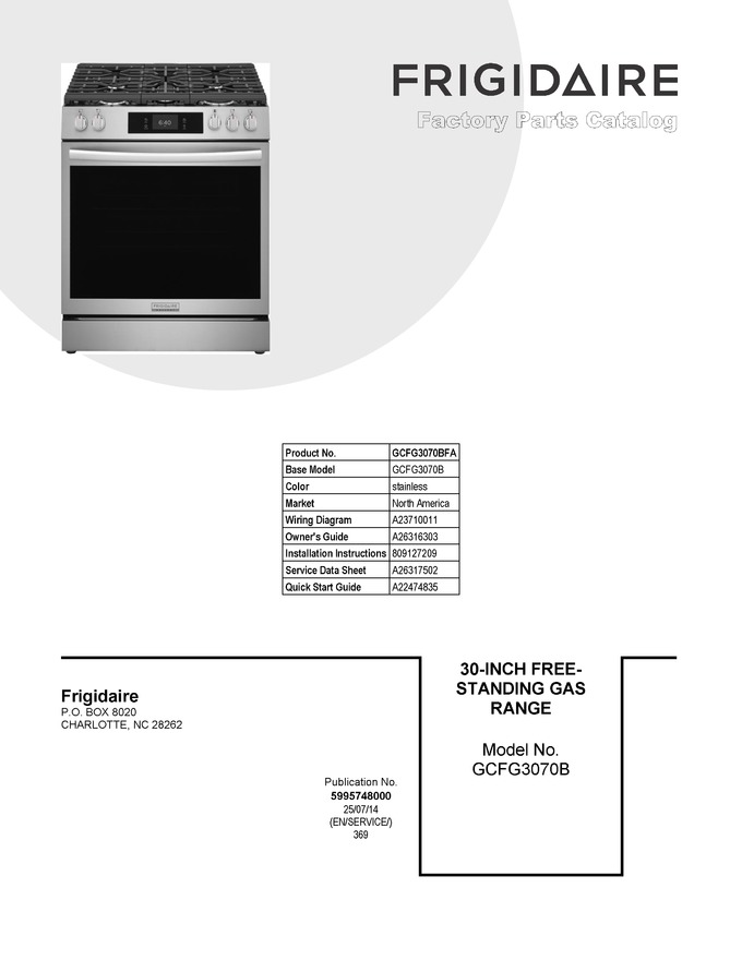 Diagram for GCFG3070BFA