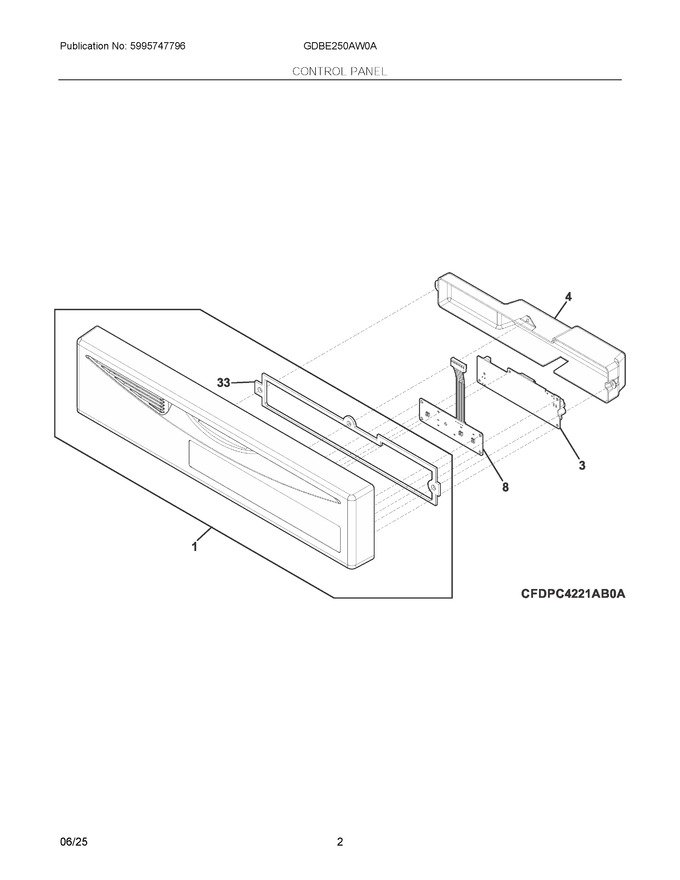 Diagram for GDBE250AW0A
