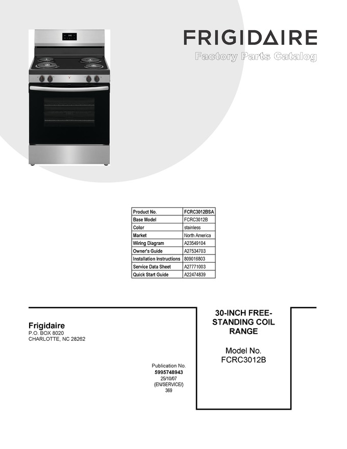 Diagram for FCRC3012BSA