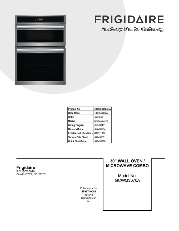Diagram for GCWM3070AFA
