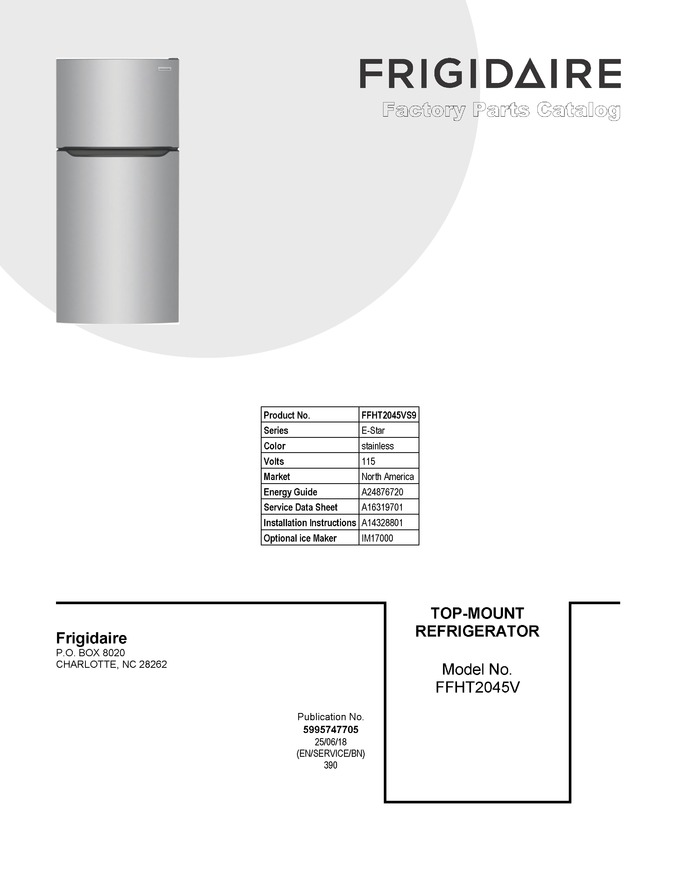 Diagram for FFHT2045VS9