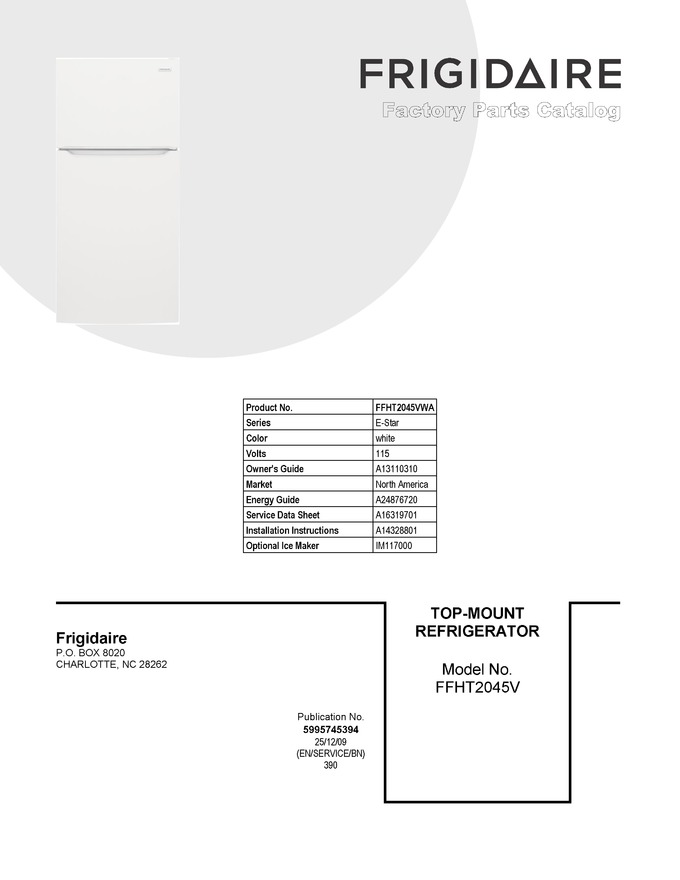 Diagram for FFHT2045VWA