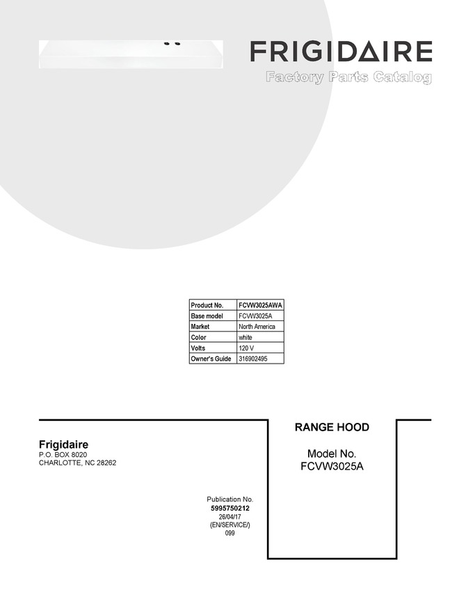 Diagram for FCVW3025AWA
