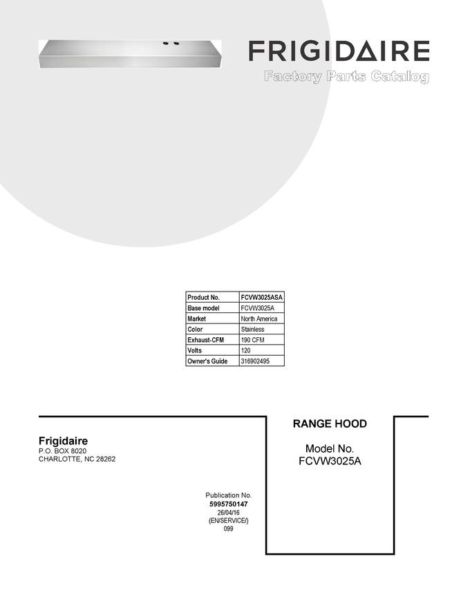 Diagram for FCVW3025ASA