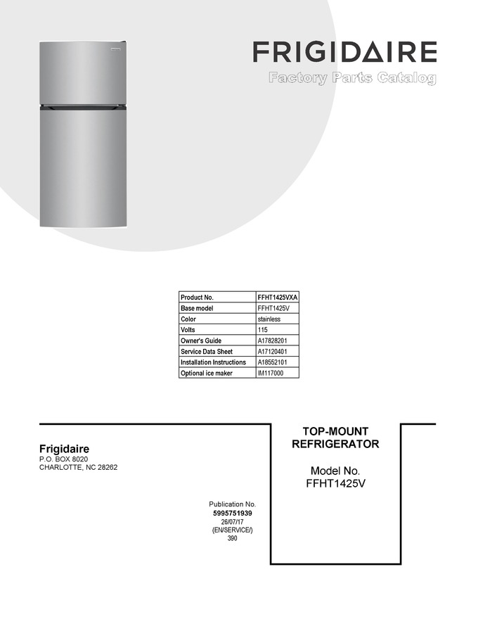 Diagram for FFHT1425VXA