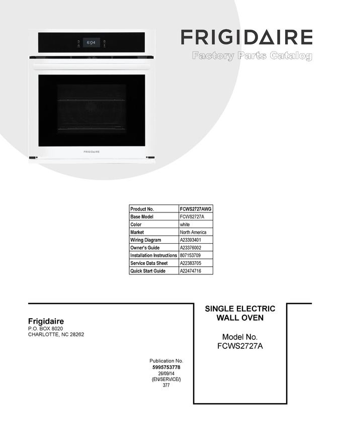 Diagram for FCWS2727AWG