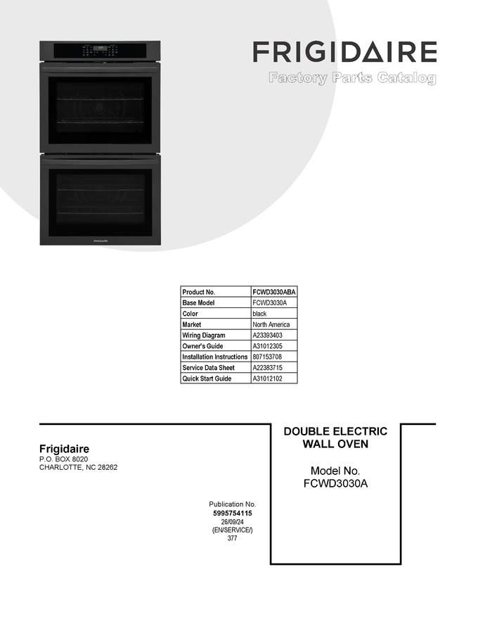 Diagram for FCWD3030ABA