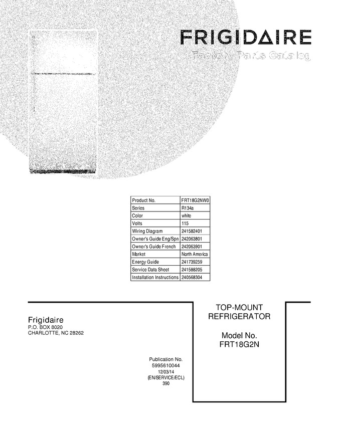 Diagram for FRT18G2NW0