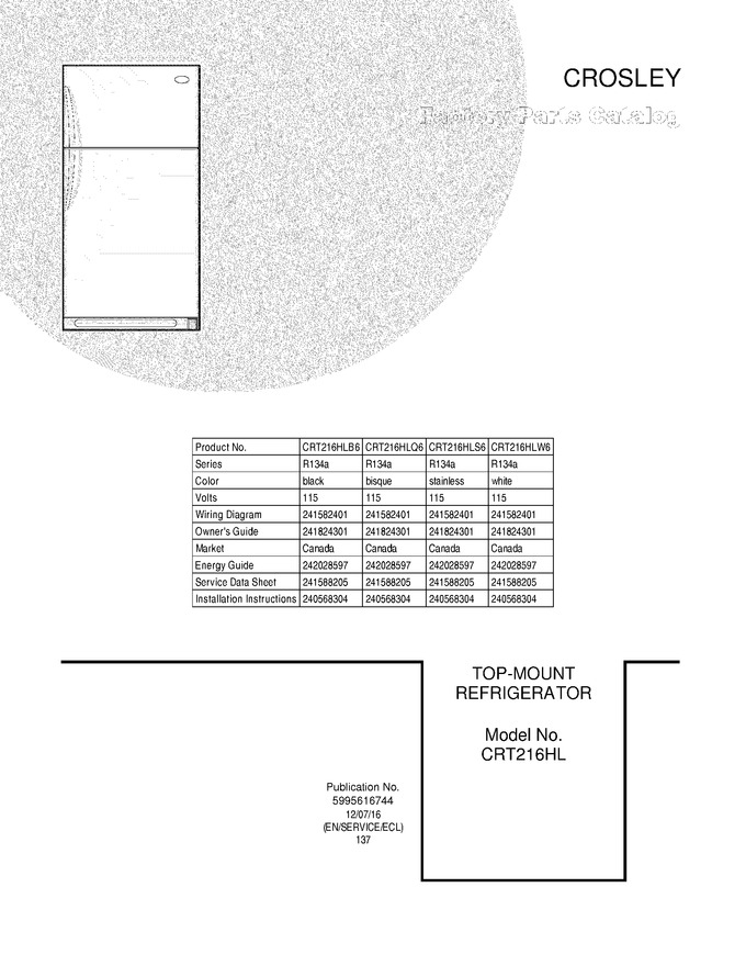Diagram for CRT216HLB6