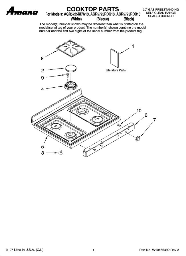 Diagram for AGR5725RDW13