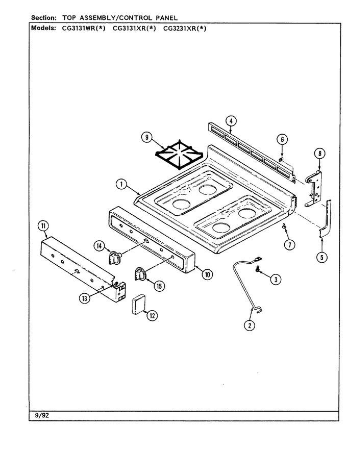 Diagram for CG3131XRW