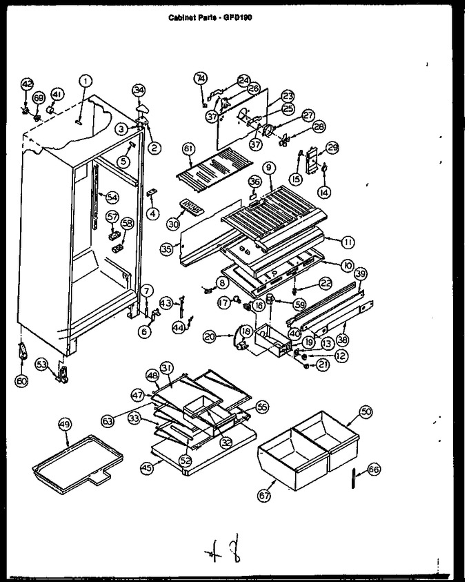Diagram for GFD190-1W1 (BOM: GFD19001W 1)