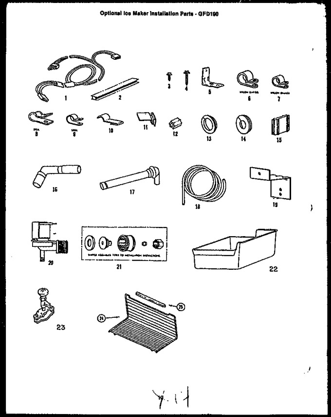 Diagram for GFD190-1W1 (BOM: GFD19001W 1)