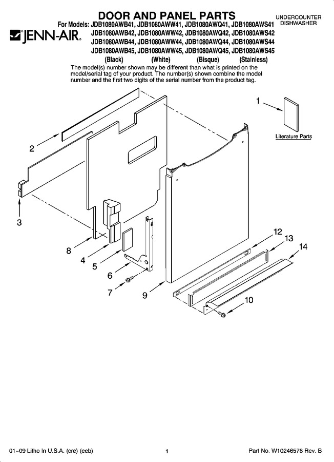 Diagram for JDB1080AWS44