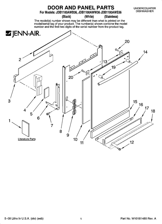 Diagram for JDB1100AWW36