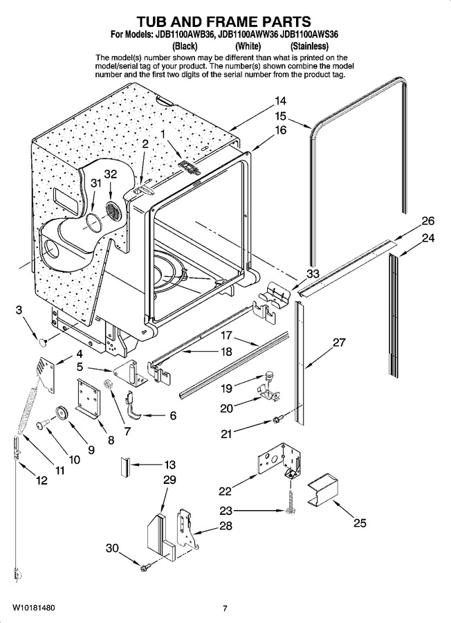 Diagram for JDB1100AWW36