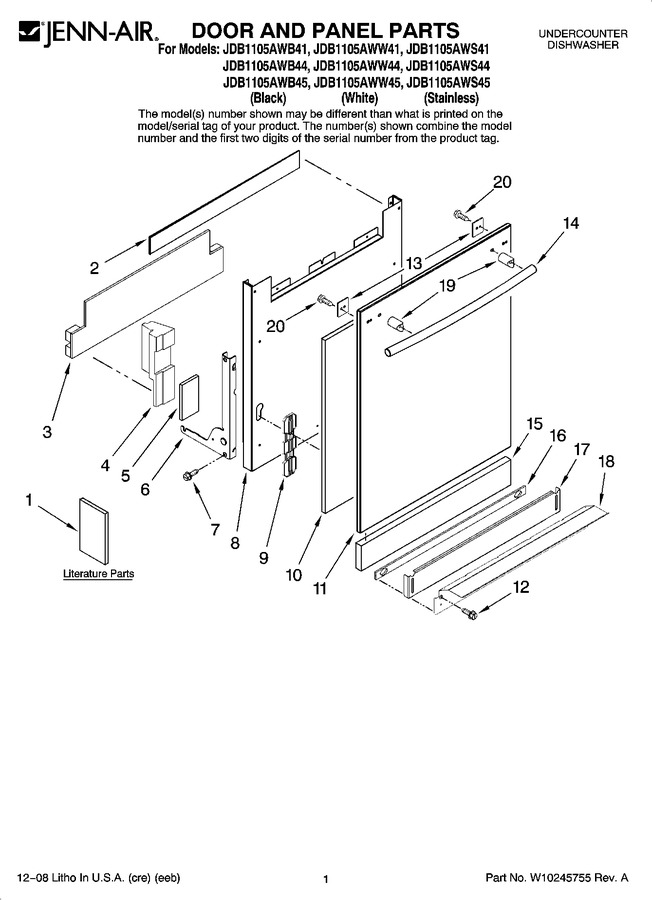 Diagram for JDB1105AWS45