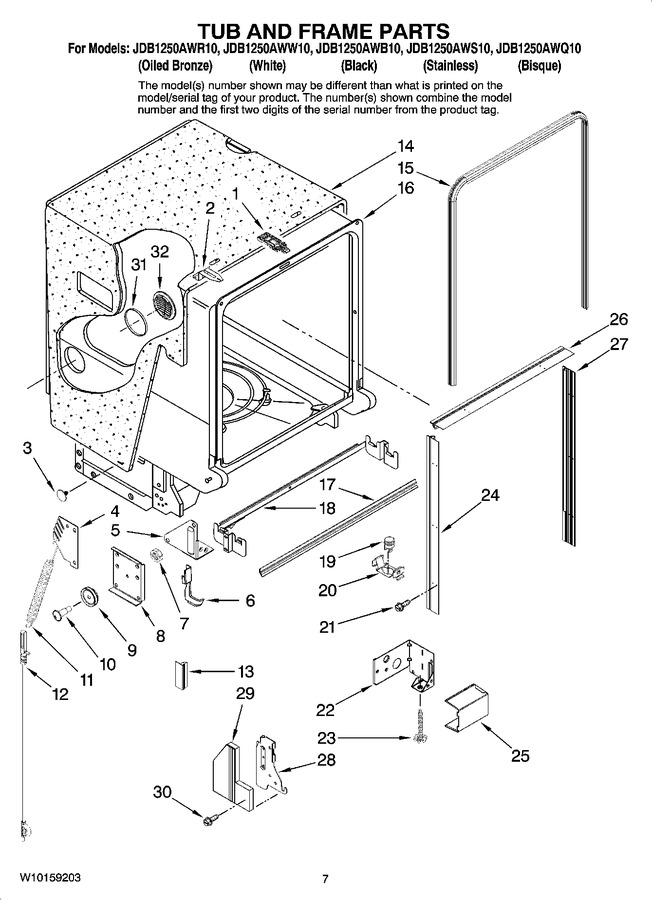 Diagram for JDB1250AWR10