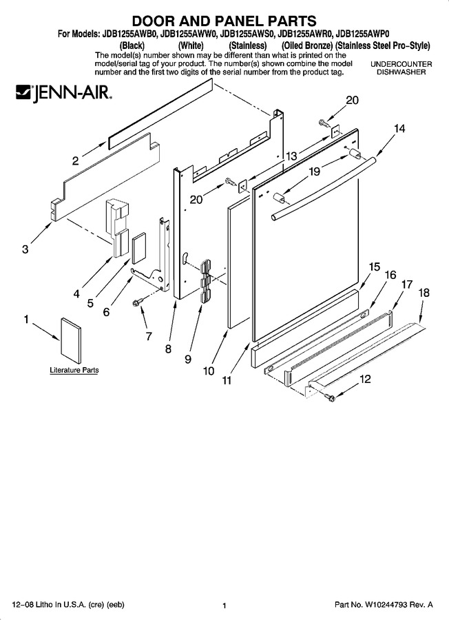 Diagram for JDB1255AWP0