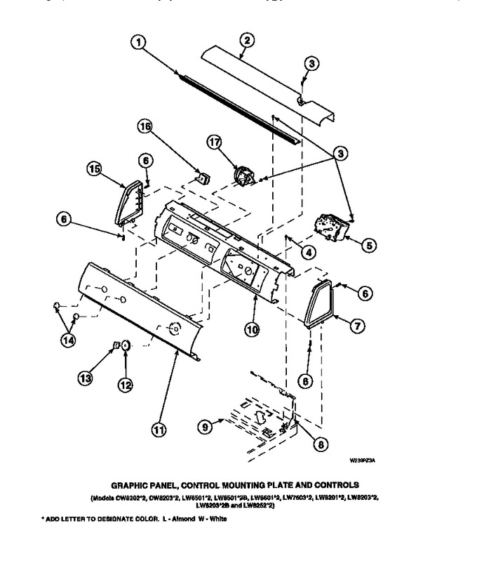 Diagram for LW8203W2 (BOM: PLW8203W2 A)