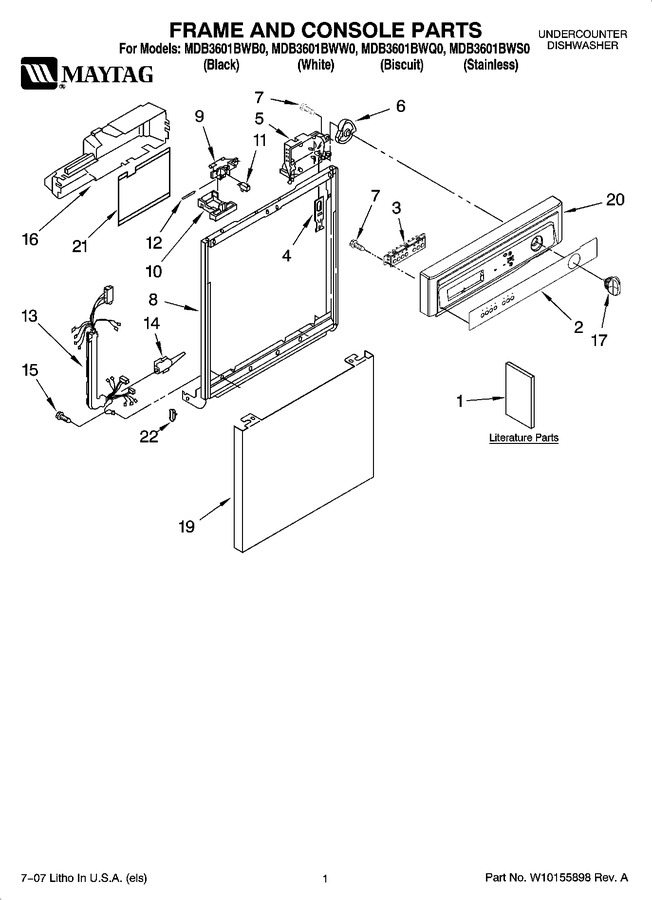 Diagram for MDB3601BWW0