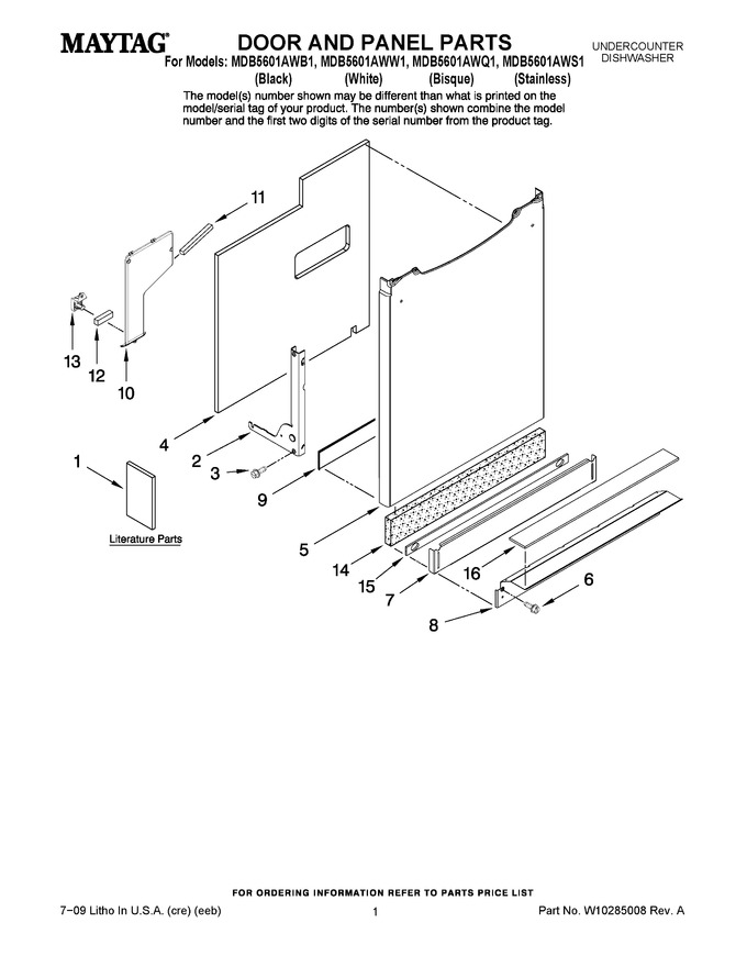 Diagram for MDB5601AWW1
