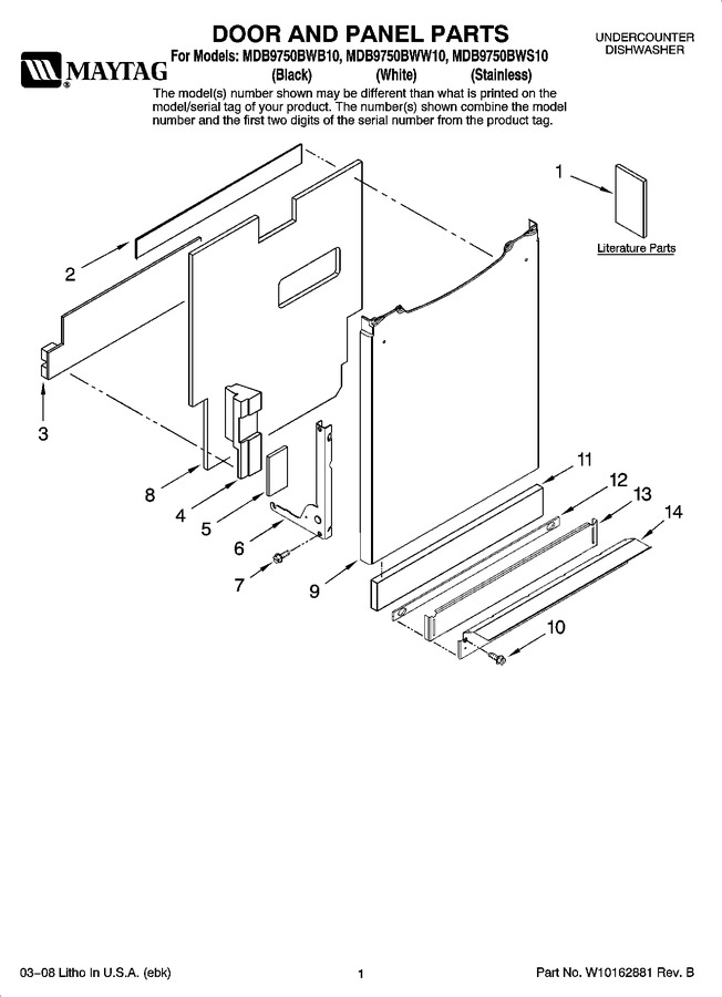 Diagram for MDB9750BWS10