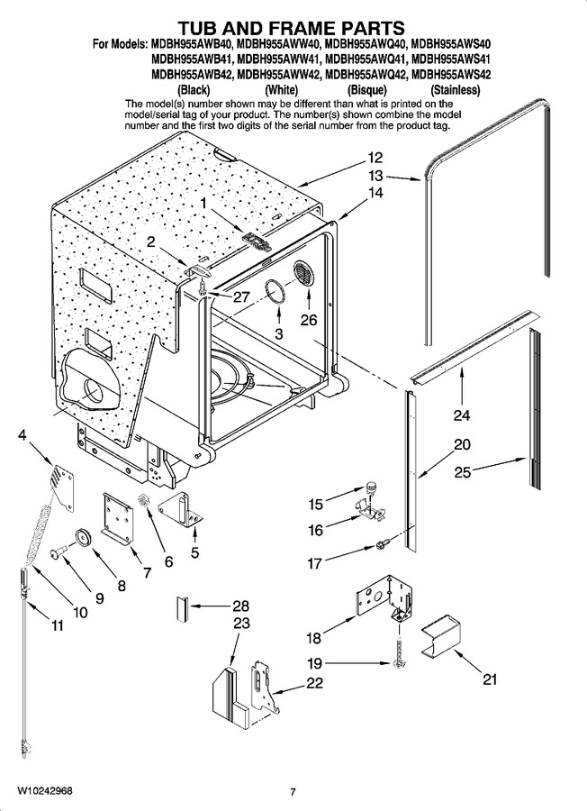 Diagram for MDBH955AWW40