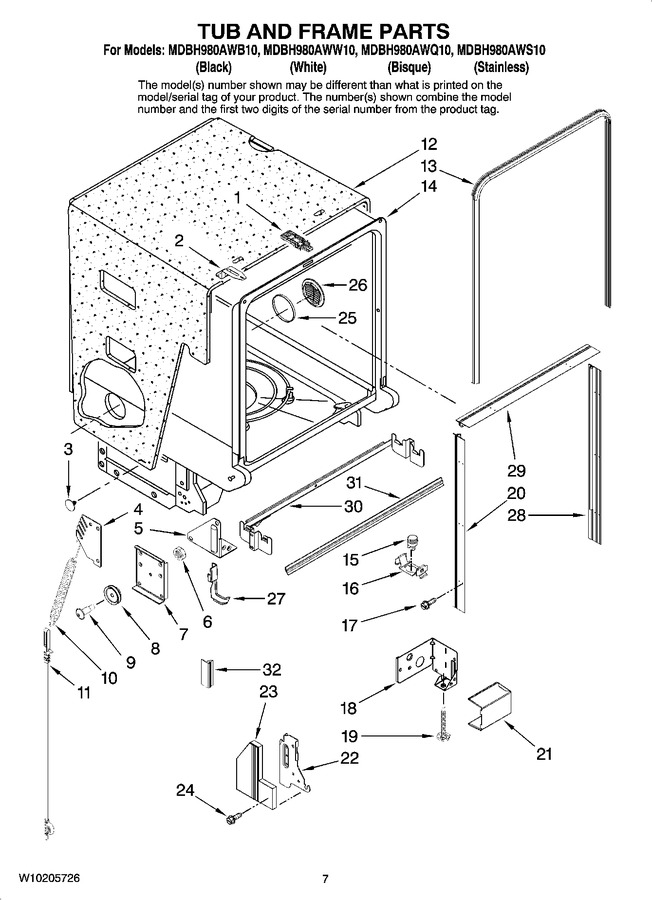 Diagram for MDBH980AWW10