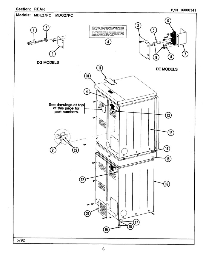 Diagram for MDG27PCABW