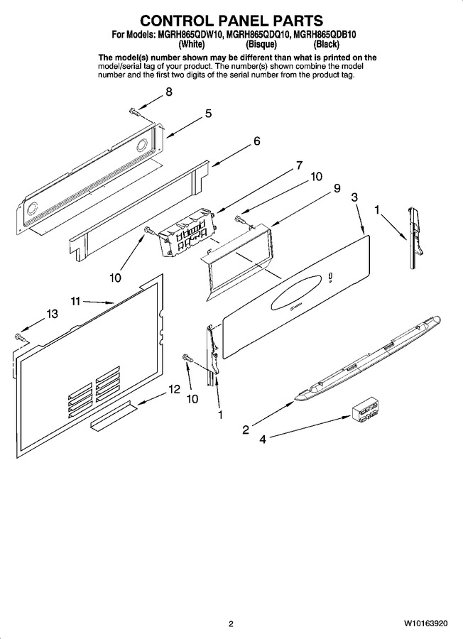 Diagram for MGRH865QDW10