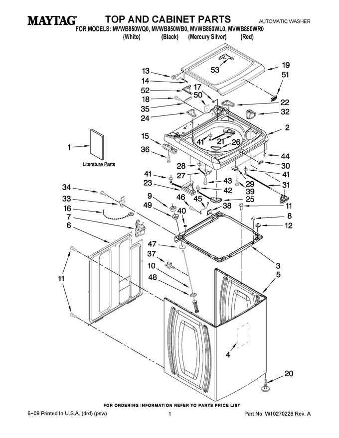 Diagram for MVWB850WR0