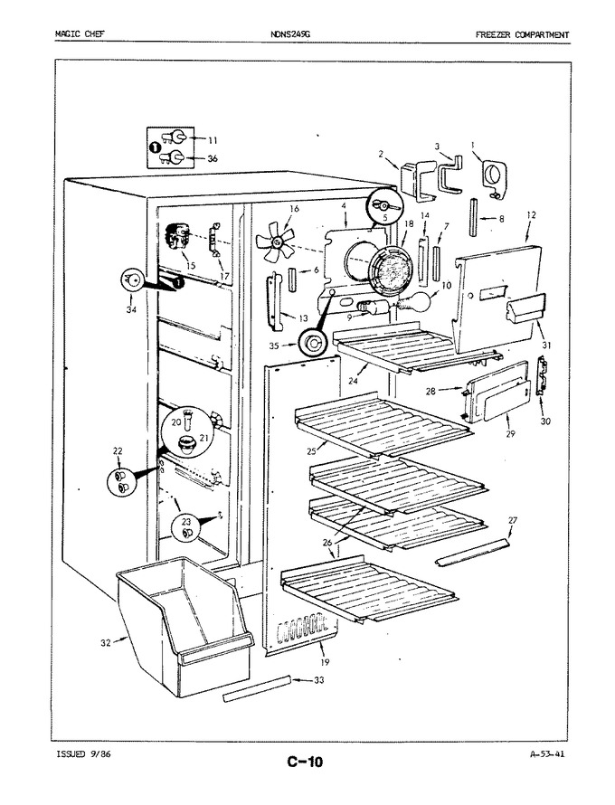 Diagram for NDNS249GA (BOM: 5N66A)