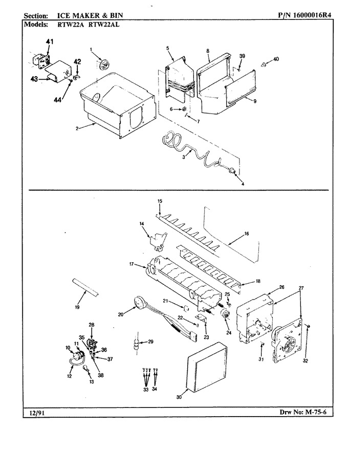 Diagram for RTW22AL (BOM: AH90B)