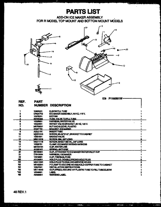 Diagram for TS18R2G (BOM: P1158411W G)