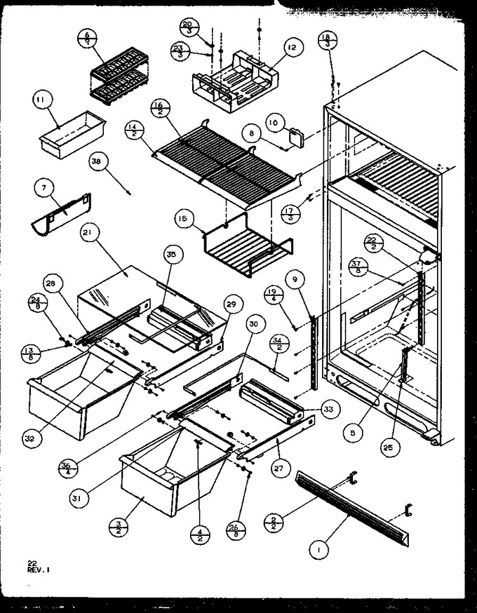 Diagram for TZI21RE (BOM: P1168001W E)