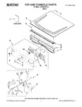 Diagram for 01 - Top And Console Parts