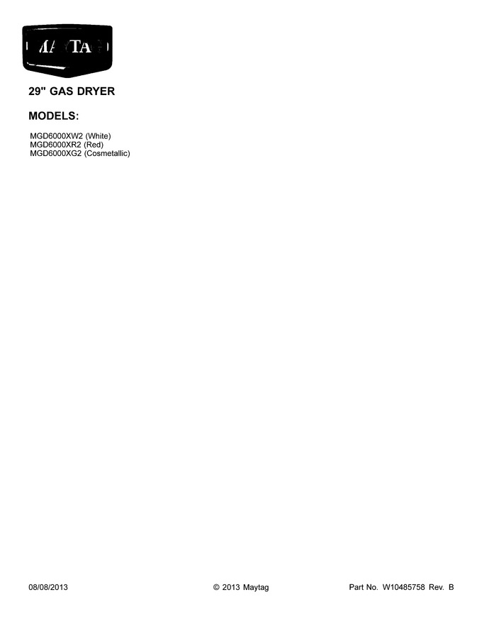 Diagram for MGD6000XW2