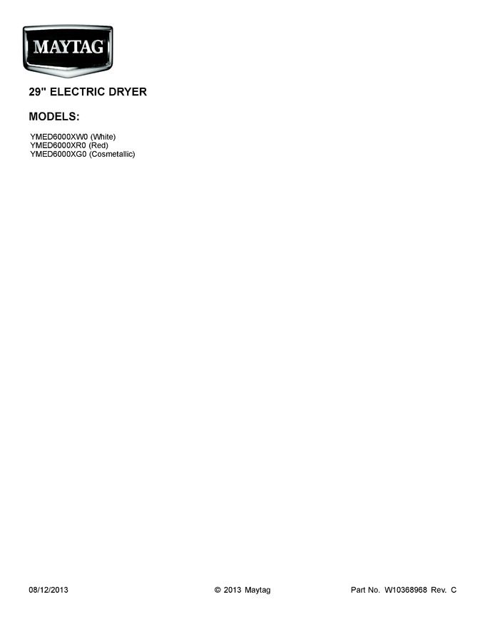 Diagram for YMED6000XG0