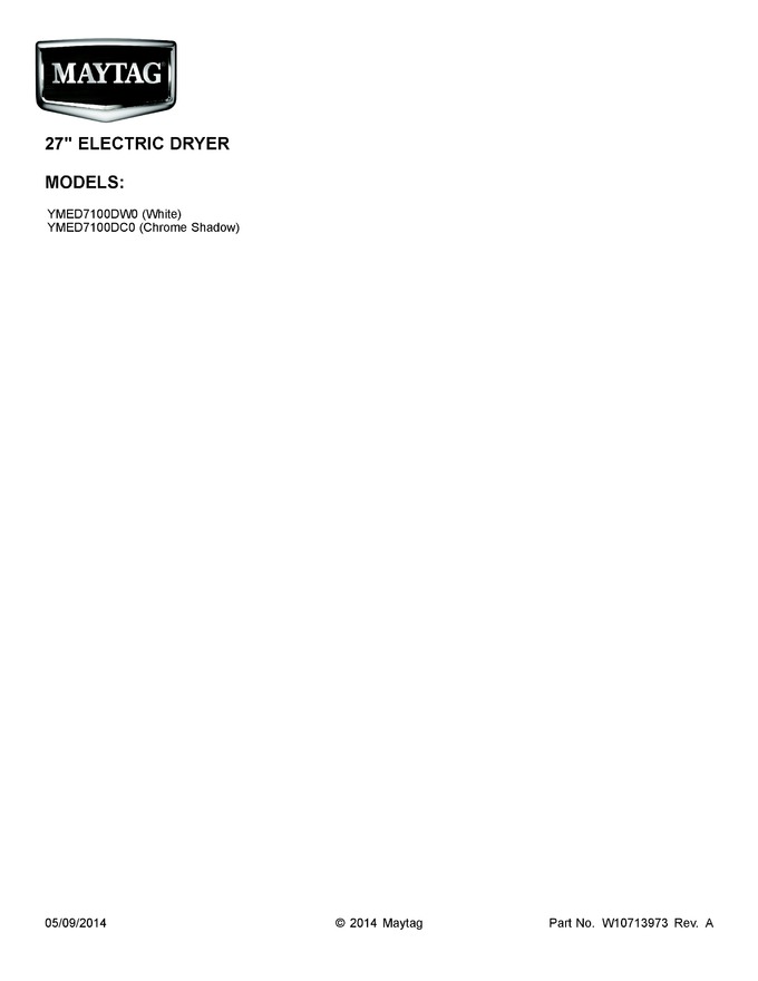 Diagram for YMED7100DW0