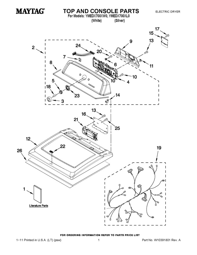 Diagram for YMEDX700XL0