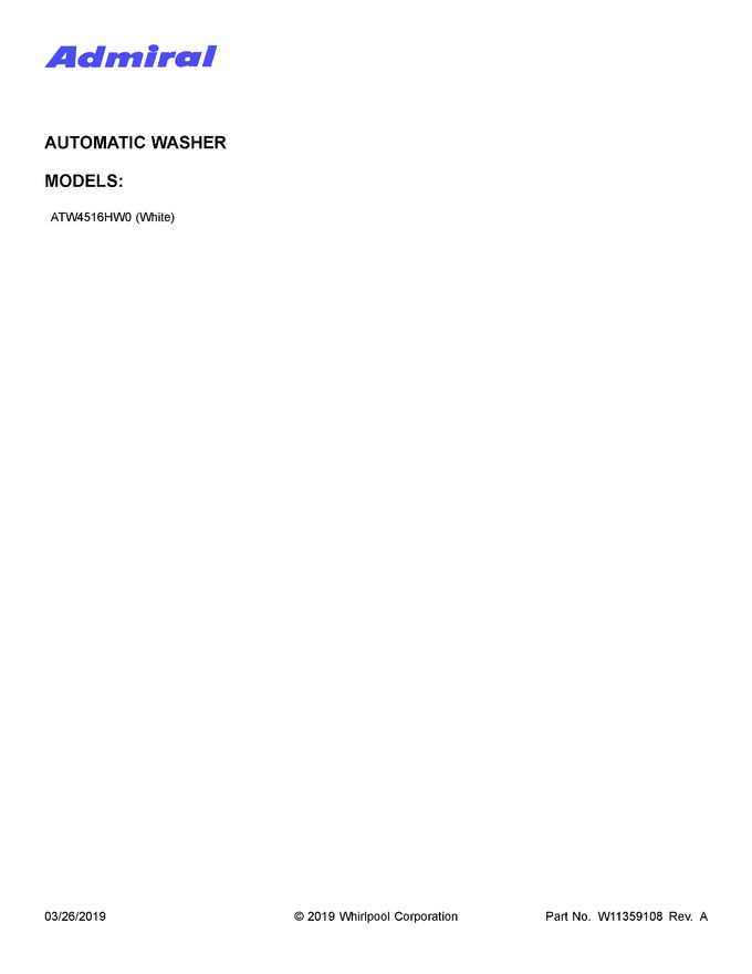 Diagram for ATW4516HW0