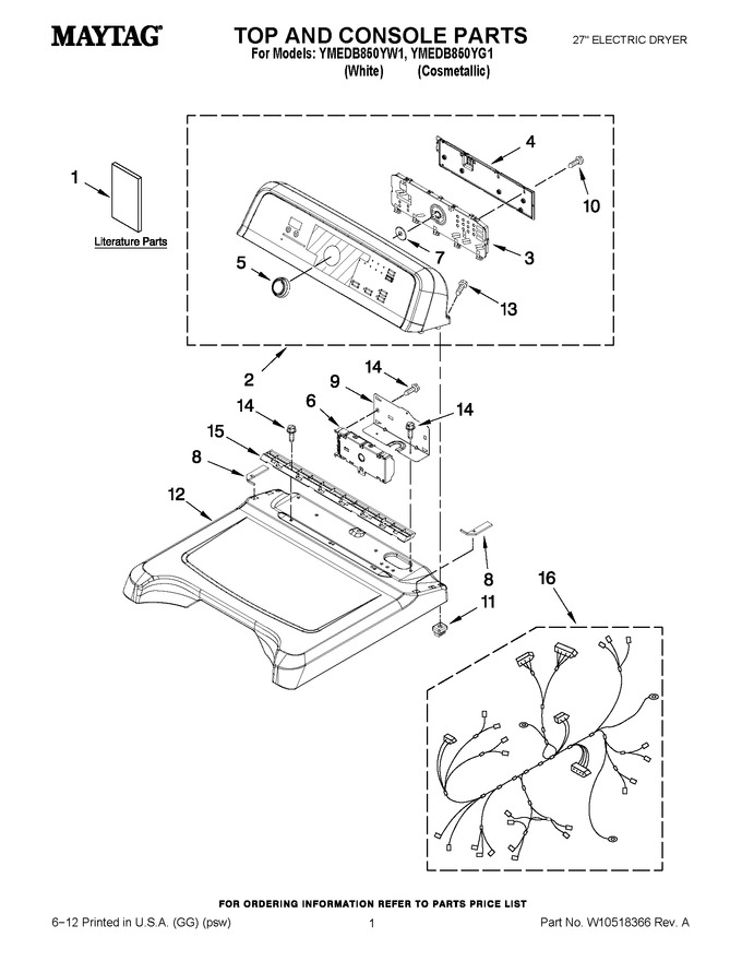 Diagram for YMEDB850YW1