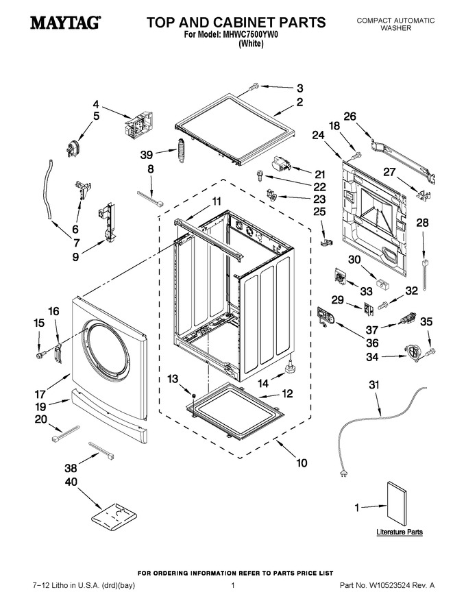 Diagram for MHWC7500YW0