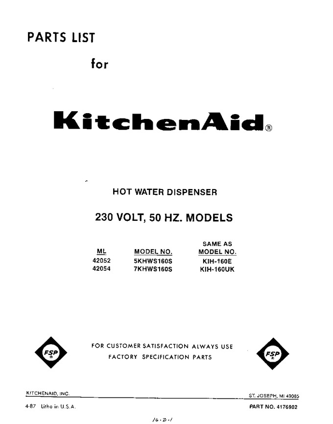Diagram for KIH160UK