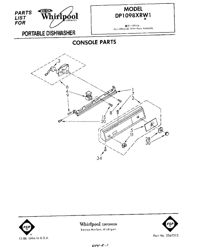 Diagram for DP1098XRN1