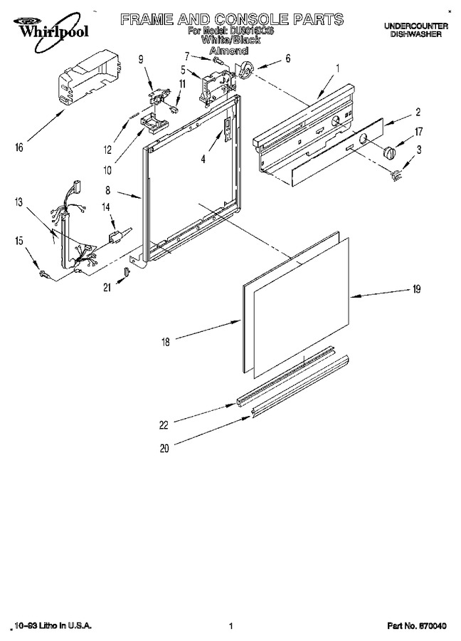 Diagram for DU8016XX6